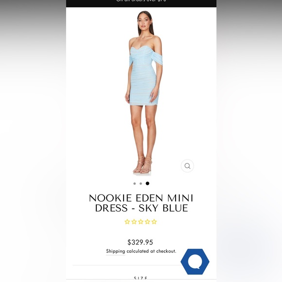 Nookie Eden Mini Mesh dress in colour Sky Blue - Picture 3 of 4